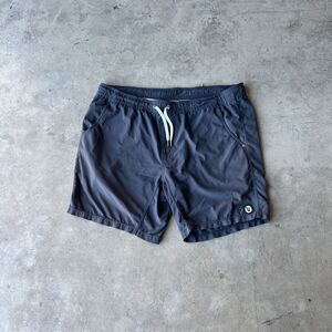 Vuori Men's Navy Athletic Shorts with White Drawcord